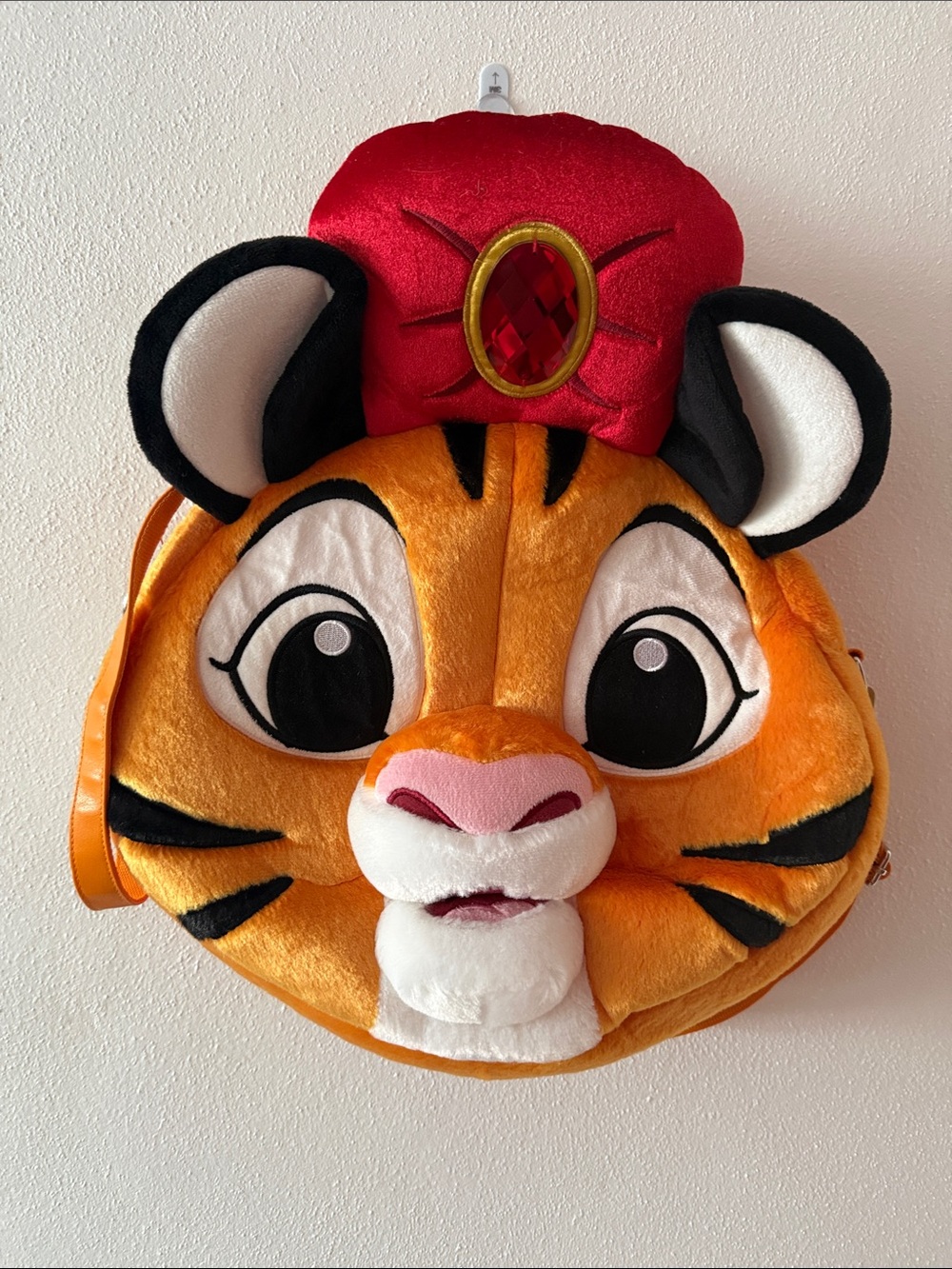 Disney Orange Tiger Character Plush Backpack with Red Hat